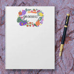 Illustratie van fruit- en Veggies Grocery Shopping Notitieblok<br><div class="desc">Maak uw boodschappenlijstjes in stijl met dit aanpasbare boodschappenboodschappen,  maaltijdplanning of om notitieblok van de lijst te doen. Pas tekst aan of voeg deze toe aan uw behoeften. Voeg regels toe als je wilt. Bekijk mijn winkel voor meer groottes en stijlen!</div>