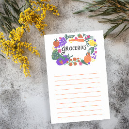 Illustratie van fruit- en Veggies Grocery Shopping Post-it® Notes