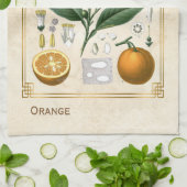  illustratie van fruit Oranje botanische kunst Theedoek (Gevouwen)