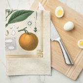  illustratie van fruit Oranje botanische kunst Theedoek (Quarter Fold)