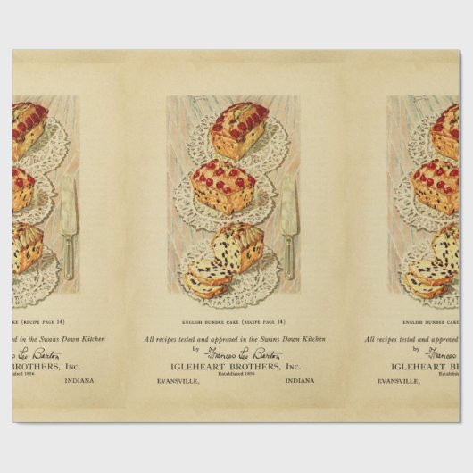  illustratie van fruitcake cadeaupapier (Vlak)