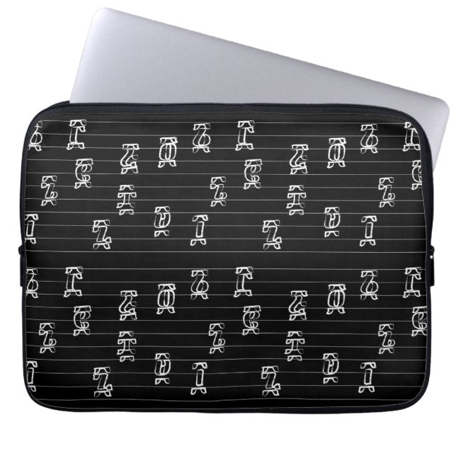 Illustratie van Ge’ez-cijfers – Traditioneel Ethio Laptop Sleeve (Voorkant)