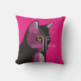 Illustratie van geometrische kat buitenkussen