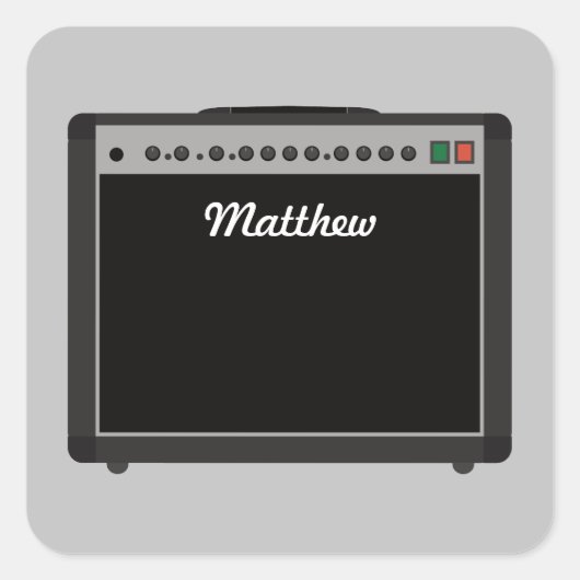 Illustratie van gepersonaliseerde versterker voor  vierkante sticker (Voorkant)