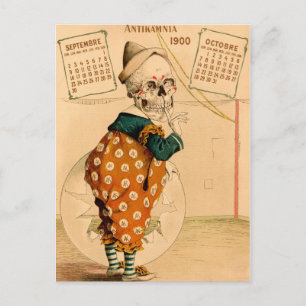 Illustratie van gesloten skelet-Vintage Briefkaart