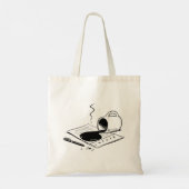 Illustratie van gespleten koffie-koffie tote bag (Achterkant)