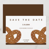Illustratie van gezouten pretzels Whimsical White  Save The Date (Voorkant / Achterkant)
