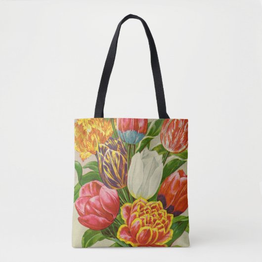 illustratie van "Giant Rainbow Tulips" op Tote Bag (Voorkant)