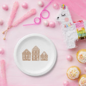 Illustratie van Gingerbrood House Village Papieren Bordje (Feest)