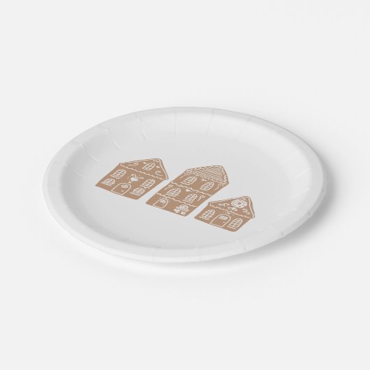 Illustratie van Gingerbrood House Village Papieren Bordje (Gekanteld)