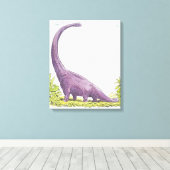 Illustratie van Giraffatitan dinosaur Canvas Afdruk (Insitu (Houten vloer))