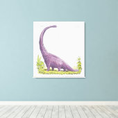 Illustratie van Giraffatitan dinosaur Canvas Afdruk (Insitu (Houten vloer))
