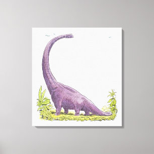 Illustratie van Giraffatitan dinosaur Canvas Afdruk