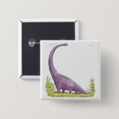 Illustratie van Giraffatitan dinosaur Vierkante Button 5,1 Cm (Voorkant /achterkant)