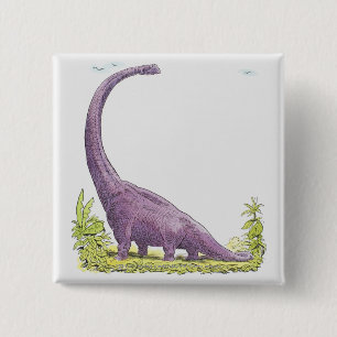 Illustratie van Giraffatitan dinosaur Vierkante Button 5,1 Cm