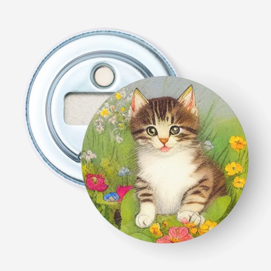 Illustratie van  glimlach button flesopener (Voorkant)