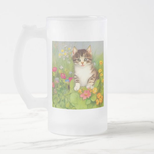 Illustratie van  glimlach matglas bierpul (Links)