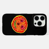 Illustratie van glimlachend pizzagezicht ontwerp Case-Mate iPhone case (Achterkant (horizontaal))