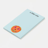 Illustratie van glimlachend pizzagezicht ontwerp post-it® notes (Schuin)