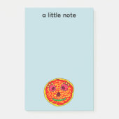 Illustratie van glimlachend pizzagezicht ontwerp post-it® notes (Voorkant)