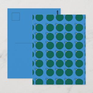 Illustratie van groene kerstballen. briefkaart