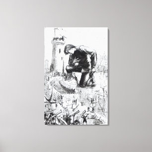 Illustratie van 'Gulliver's Travels' Canvas Afdruk