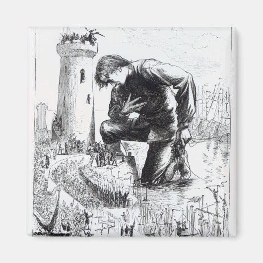 Illustratie van 'Gulliver's Travels' Magneet (Voorkant)