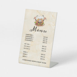 Illustratie van Hamburger Reclamebord Met Voetstuk