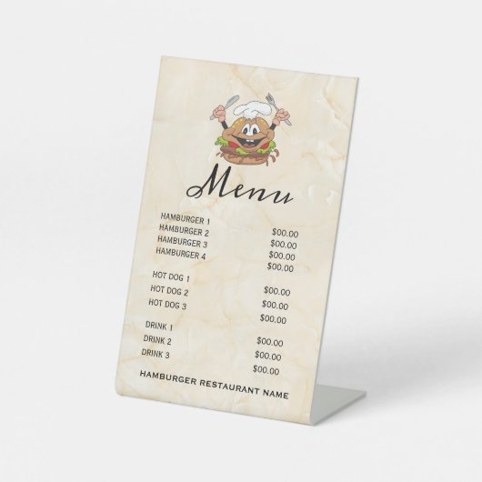 Illustratie van Hamburger Reclamebord Met Voetstuk (Voorkant)