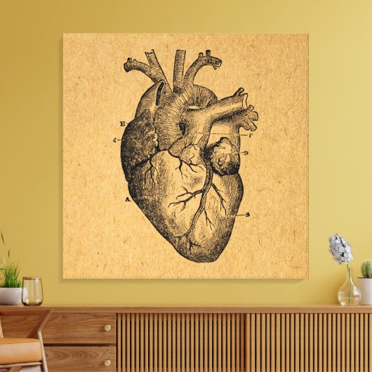  illustratie van hartdiagram illustratie  kunst canvas afdruk (Insitu (Woonkamer))