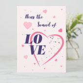 Illustratie van harten en muzieknoten. kaart (Staand voorkant)