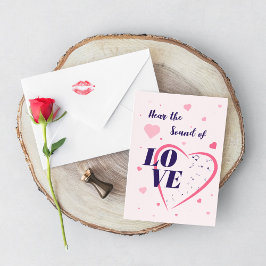 Illustratie van harten en muzieknoten. kaart