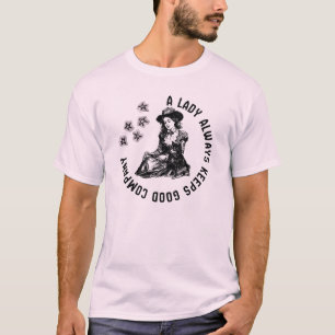 Illustratie van Heksachtige Dame en Hond uit het V T-shirt