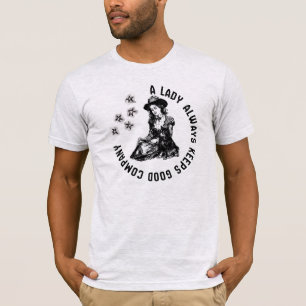 Illustratie van Heksachtige Dame en Hond uit het V T-shirt