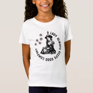 Illustratie van Heksachtige Dame en Hond uit het V T-shirt