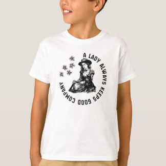 Illustratie van Heksachtige Dame en Hond uit het V T-shirt