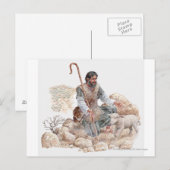 Illustratie van herder die zijn verloren schapen o briefkaart (Voorkant / Achterkant)