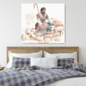 Illustratie van herder die zijn verloren schapen o canvas afdruk (Insitu (Slaapkamer))