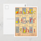 Illustratie van het alfabet uit vervlogen tijden briefkaart (Voorkant / Achterkant)
