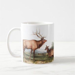 Illustratie van het Amerikaanse Elk (Cervus Canade Koffiemok