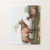 Illustratie van het Amerikaanse Elk (Cervus Canade Legpuzzel (Verticaal)
