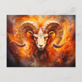 Illustratie van het Aries-sterrenbeeld Briefkaart