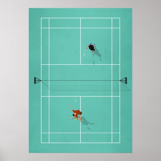 Illustratie van het Badminton Court Poster (Voorkant)
