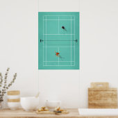 Illustratie van het Badminton Court Poster (Keuken)
