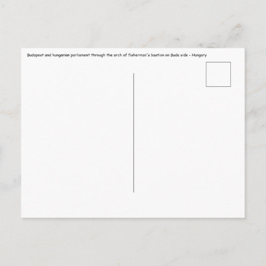 Illustratie van het Boedapest- en hongaarse parlem Briefkaart (Achterkant)
