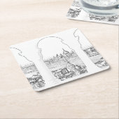 Illustratie van het Boedapest- en hongaarse parlem Kartonnen Onderzetters (Schuin)