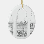 Illustratie van het Boedapest- en hongaarse parlem Keramisch Ornament (Rechts)