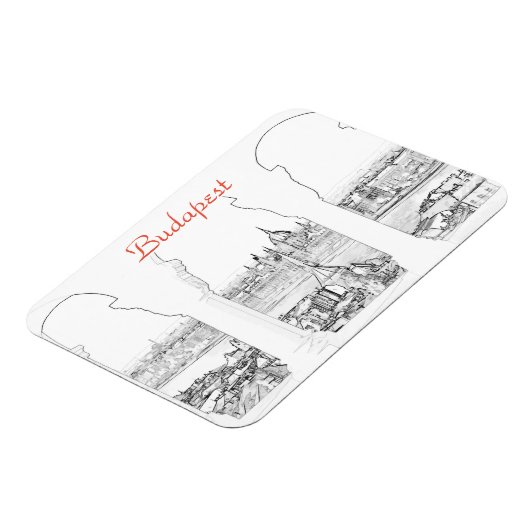 Illustratie van het Boedapest- en hongaarse parlem Magneet (Linkerzijde)