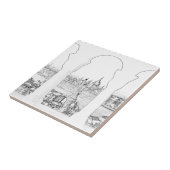 Illustratie van het Boedapest- en hongaarse parlem Tegeltje (Zijkant)