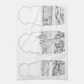 Illustratie van het Boedapest- en hongaarse parlem Theedoek (Verticaal)